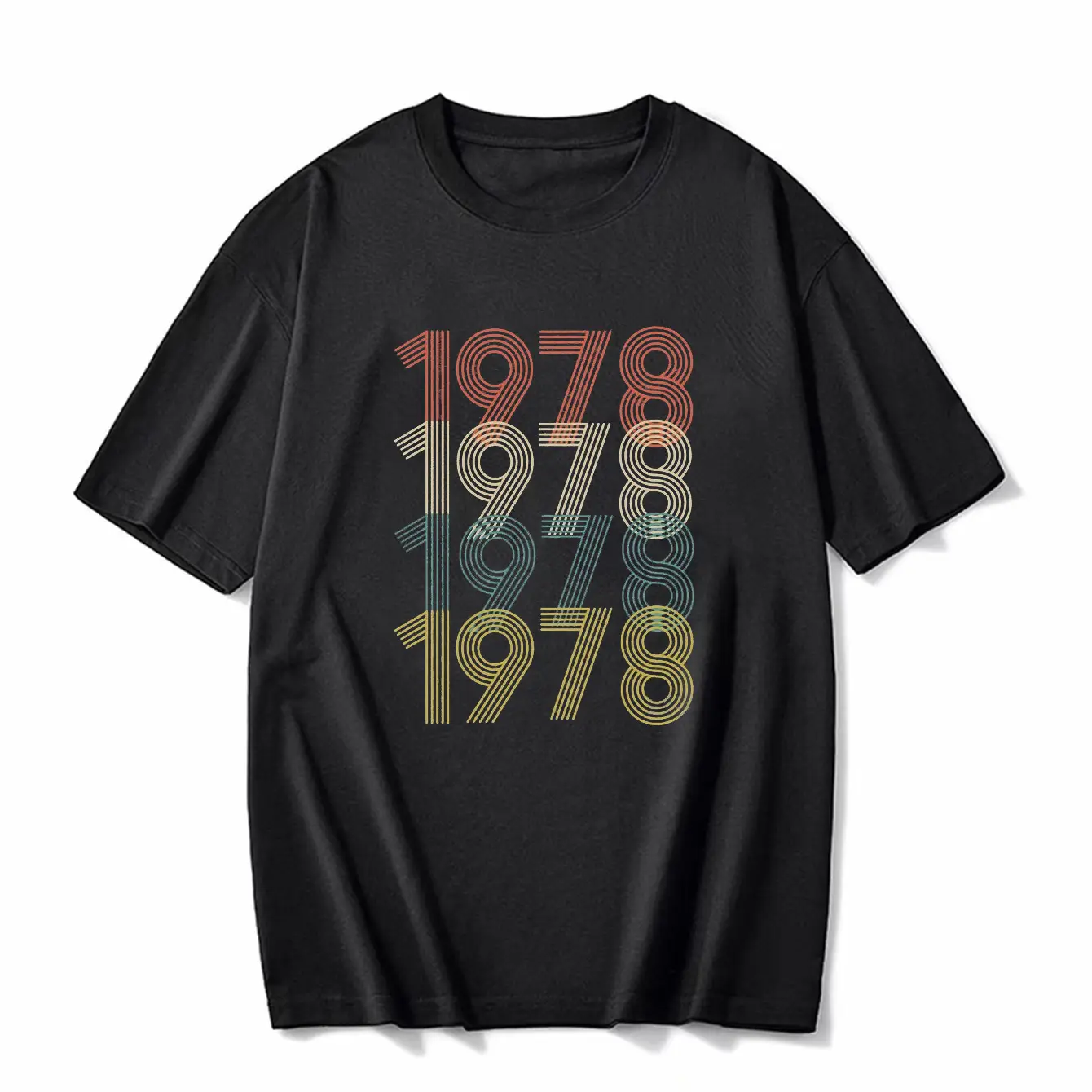 Men 1970-1979 Digital Printed T-Shirt Black - Image 19