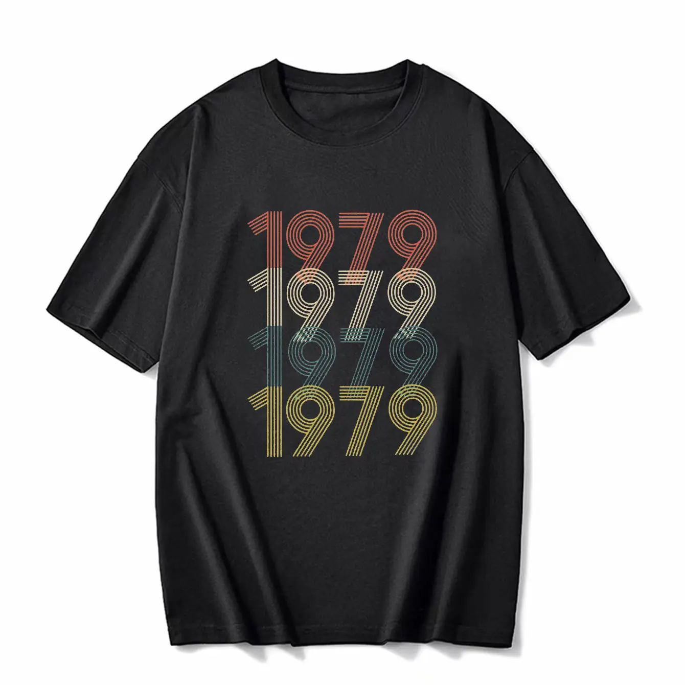 Men 1970-1979 Digital Printed T-Shirt Black - Image 20