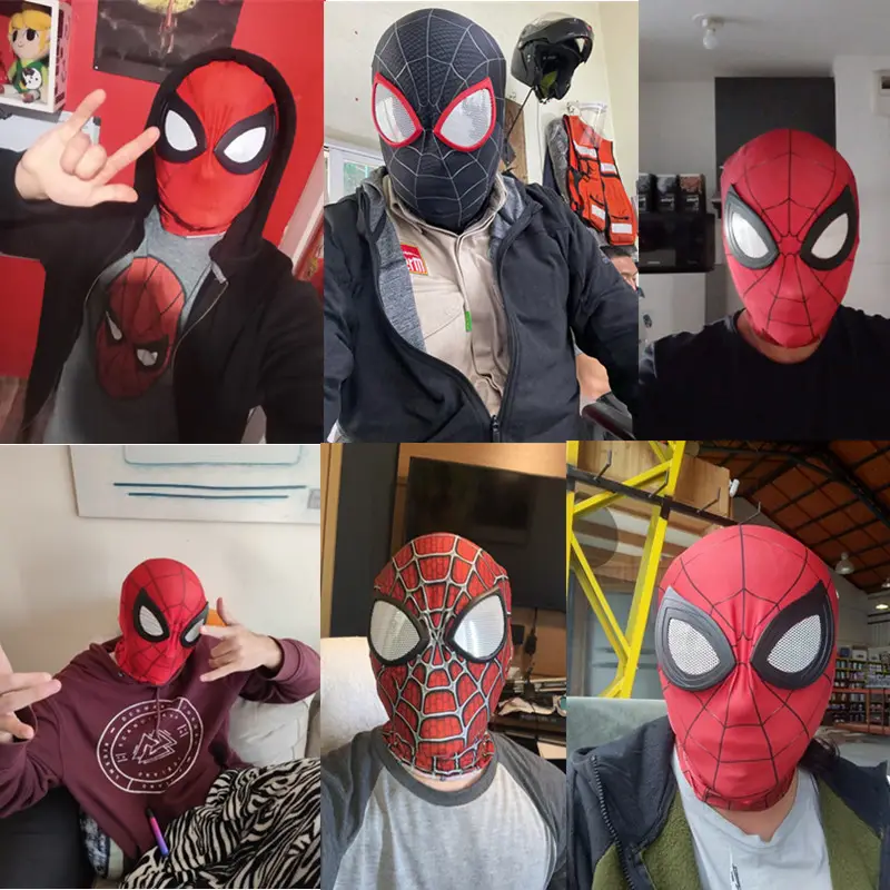 Spider-Man Black Mesh Head Cover Halloween Mask - Image 11