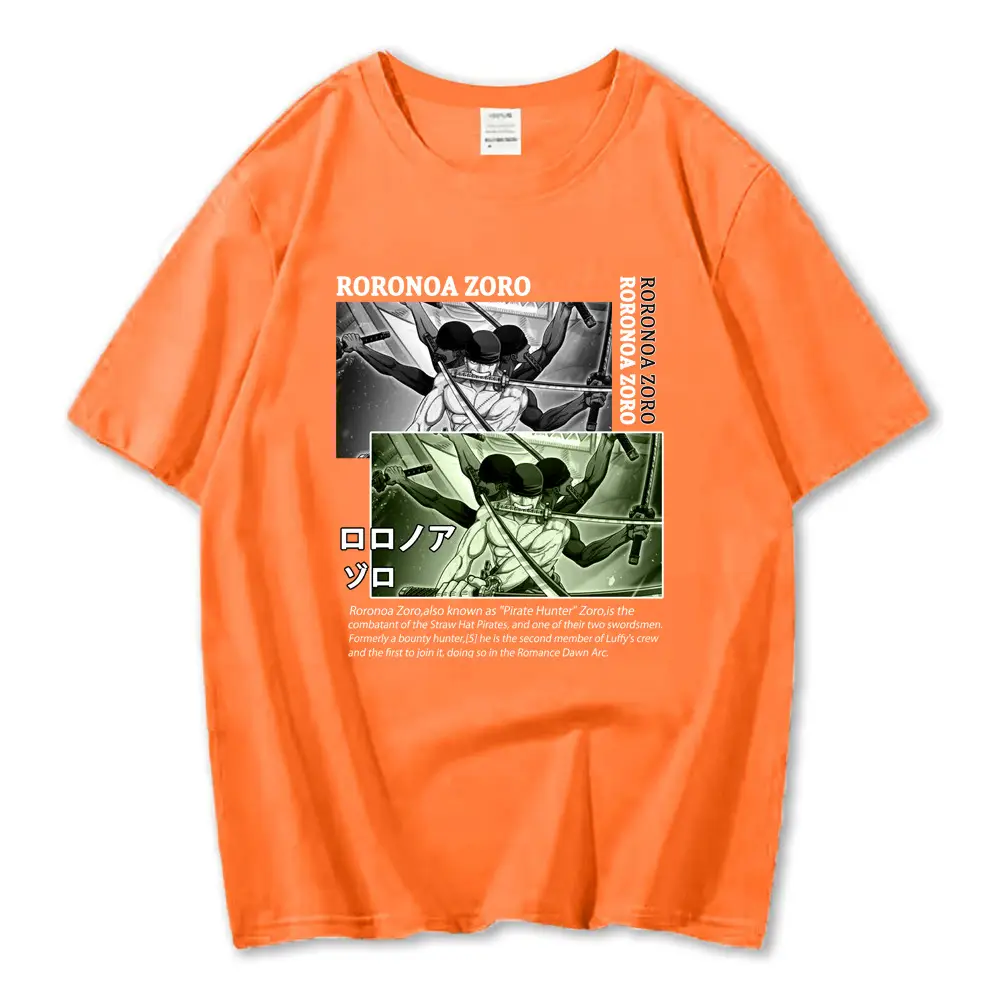 Luffy One Piece T-Shirt Orange Loose Fit - Image 11