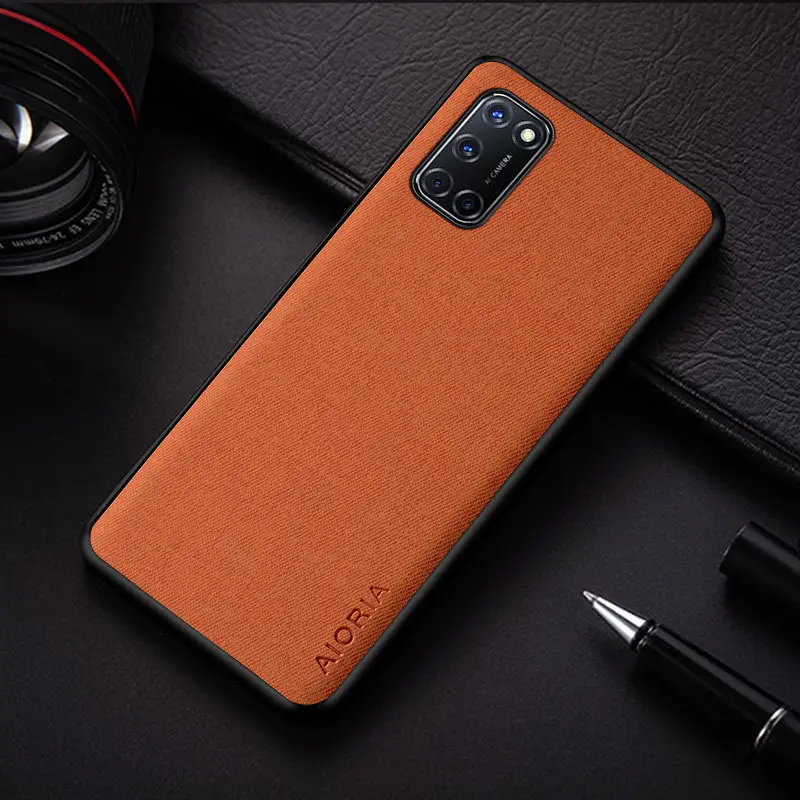 OPPO A52/A72/A92 Black Leather Mobile Case - Image 5