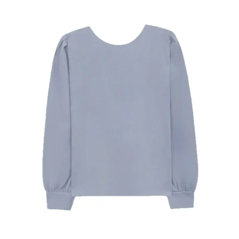 Women's Round Neck Long Sleeve Top Cream White - Image 7