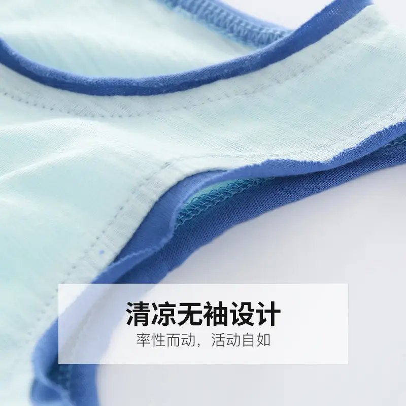 Kids Sleeveless Vest White Blue Cars Design Summer Wear - Image 7