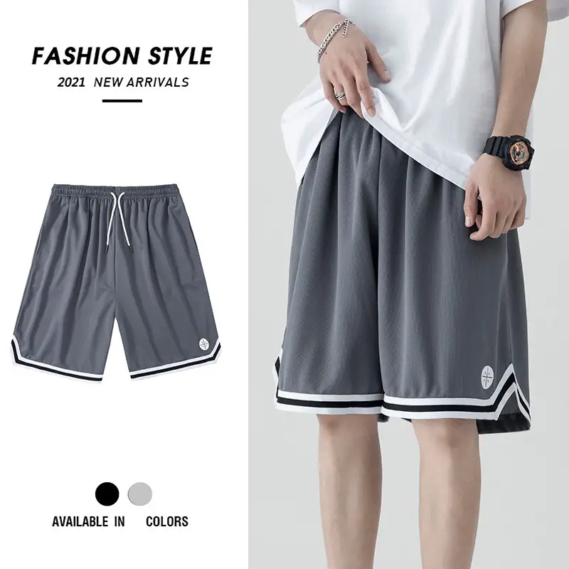 Men's Grey Ice Silk Casual Shorts 2021 New Arrival - Image 4
