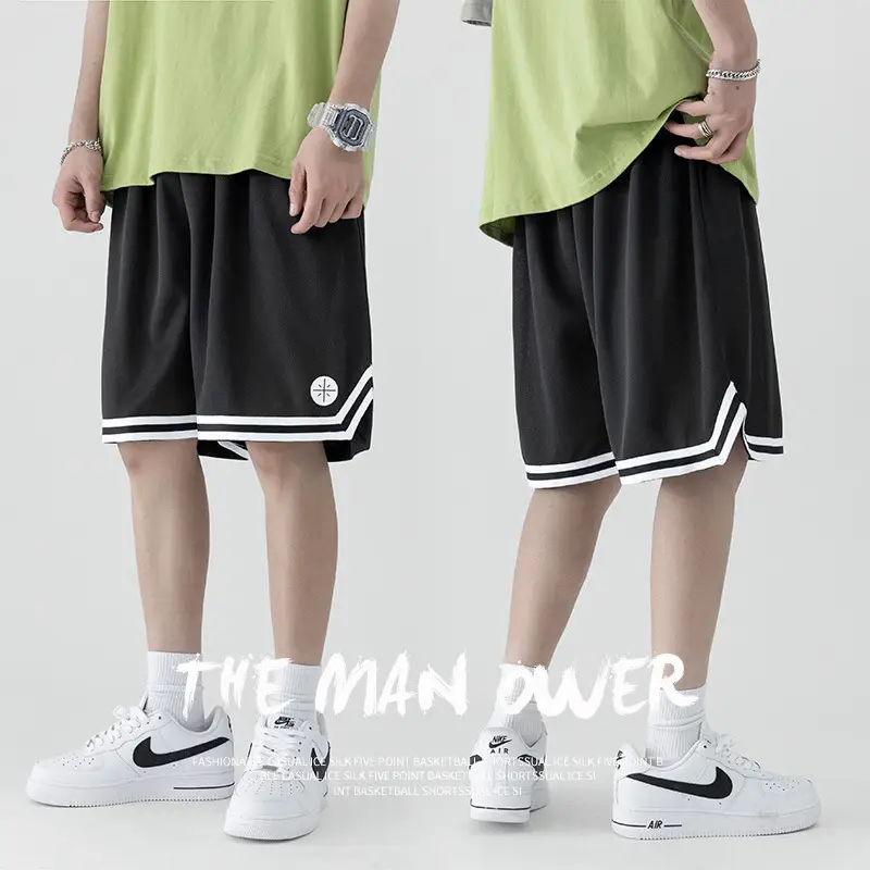 Men's Grey Ice Silk Casual Shorts 2021 New Arrival - Image 6
