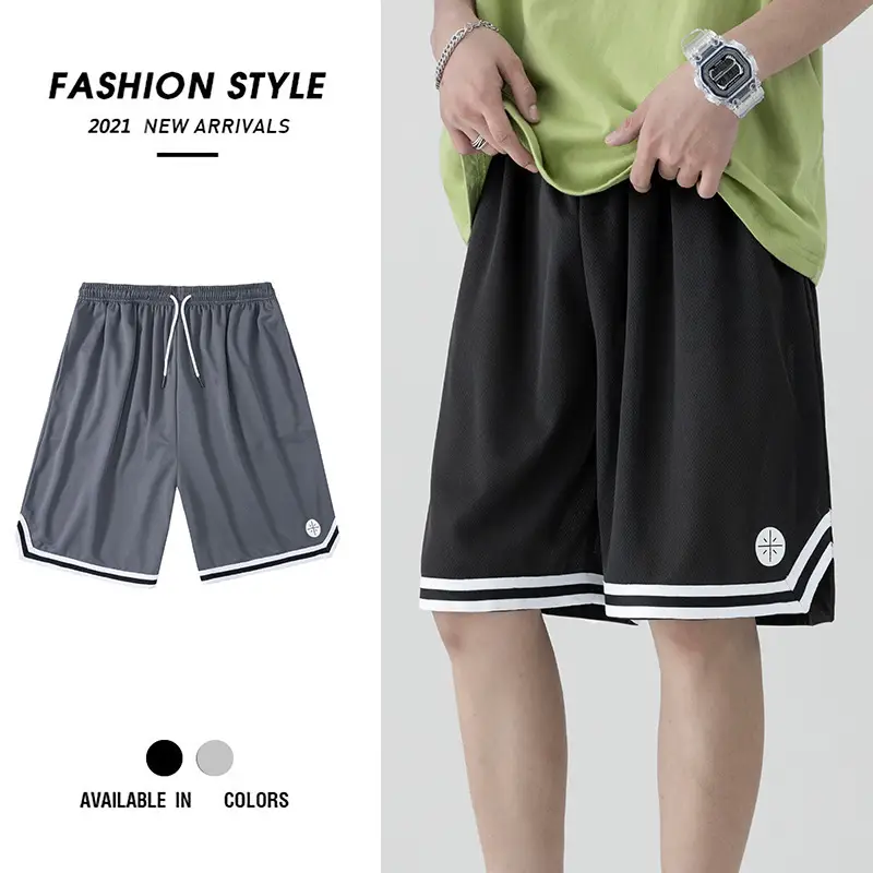 Men's Grey Ice Silk Casual Shorts 2021 New Arrival - Image 2