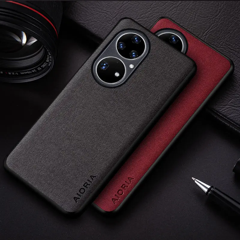 Huawei P50 Pro Mobile Phone Shell Black Flannel - Image 6