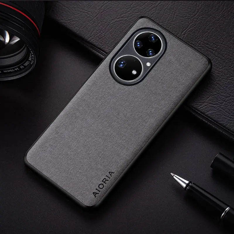 Huawei P50 Pro Mobile Phone Shell Black Flannel - Image 3
