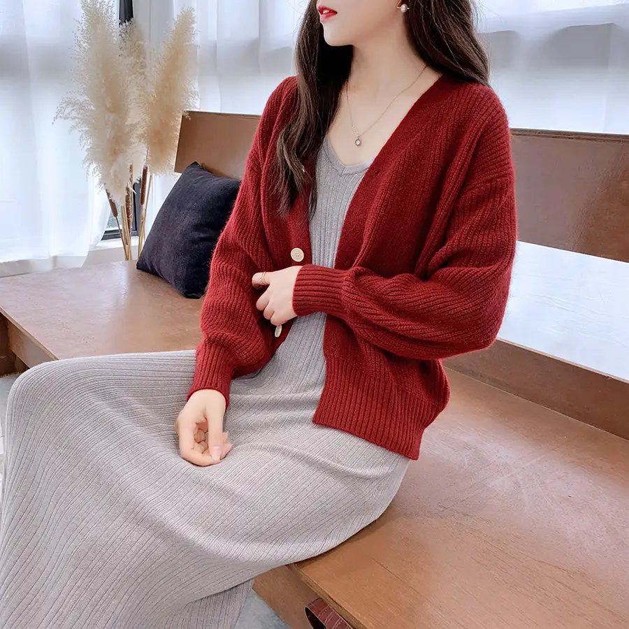 Women's Sweet Knitted Cardigan Coat Spring Autumn Outfit - Image 10