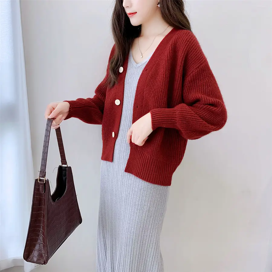 Women's Sweet Knitted Cardigan Coat Spring Autumn Outfit - Image 4
