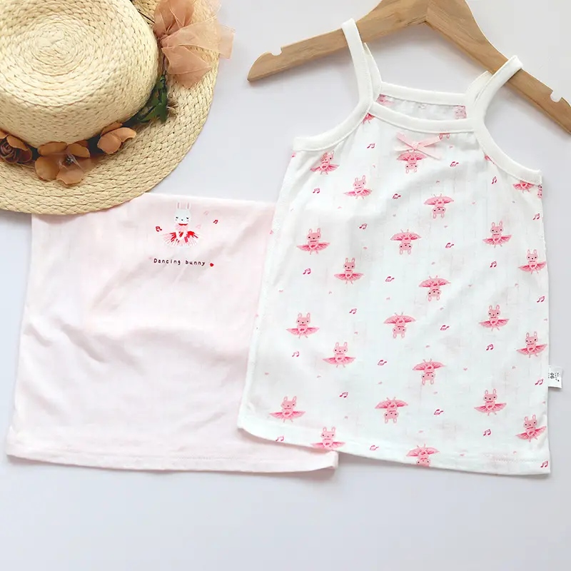 Pink Cotton Seamless Tank Tops 2-Pack for Girls - Image 12