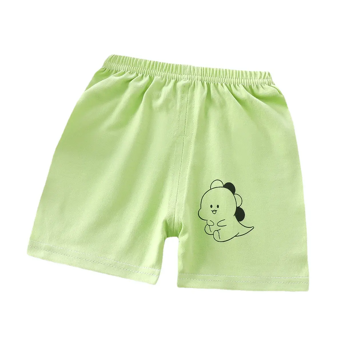 Kids Green Cotton Open Crotch Shorts for Boys Girls - Image 9