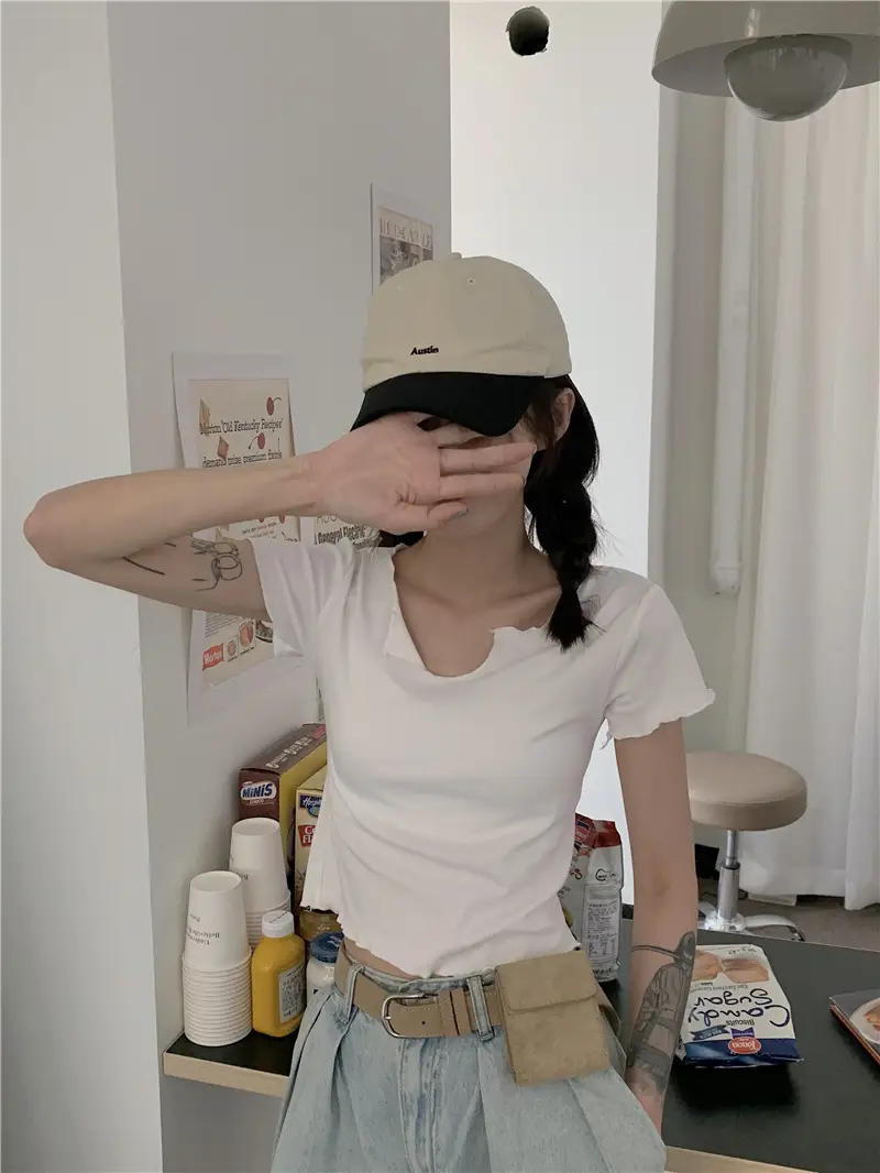 Women Pink V-Neck Short Sleeve T-Shirt 2025 — feature 25