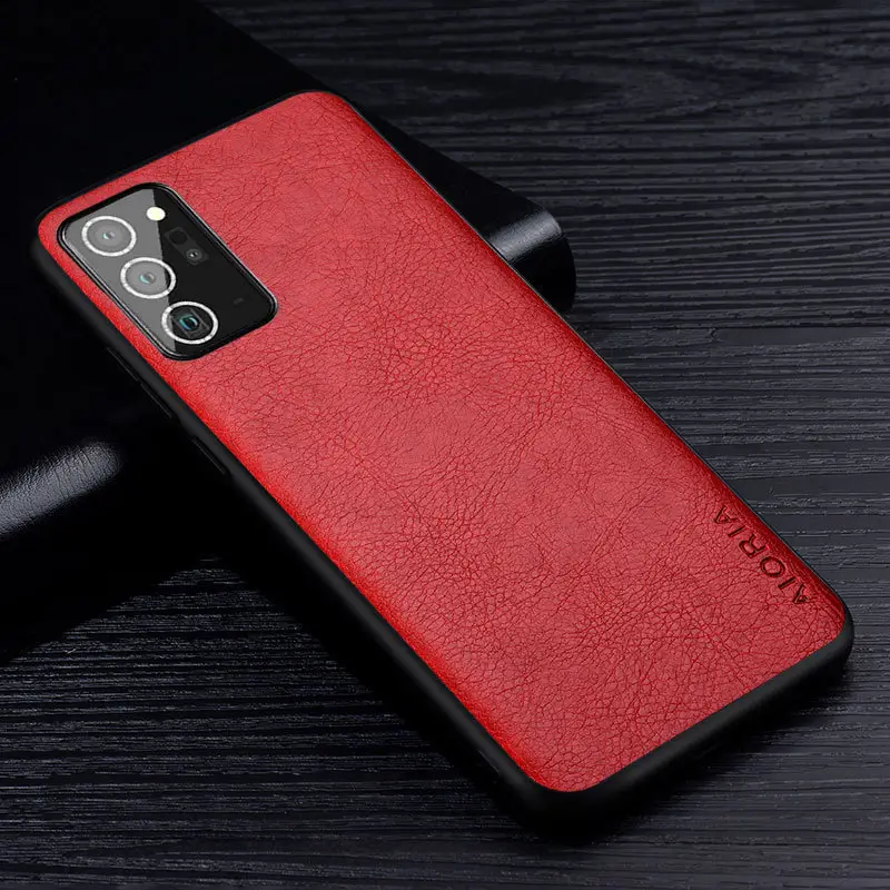 Red Leather Phone Case for Samsung Note 20 Ultra