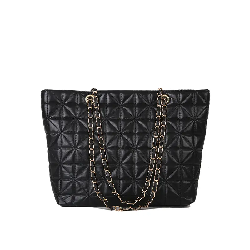 Rhombic Quilted Tan Shoulder Bag for Women - Image 9