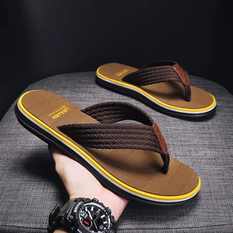 Men's Blue Nylon Flip Flops Summer Casual Slippers