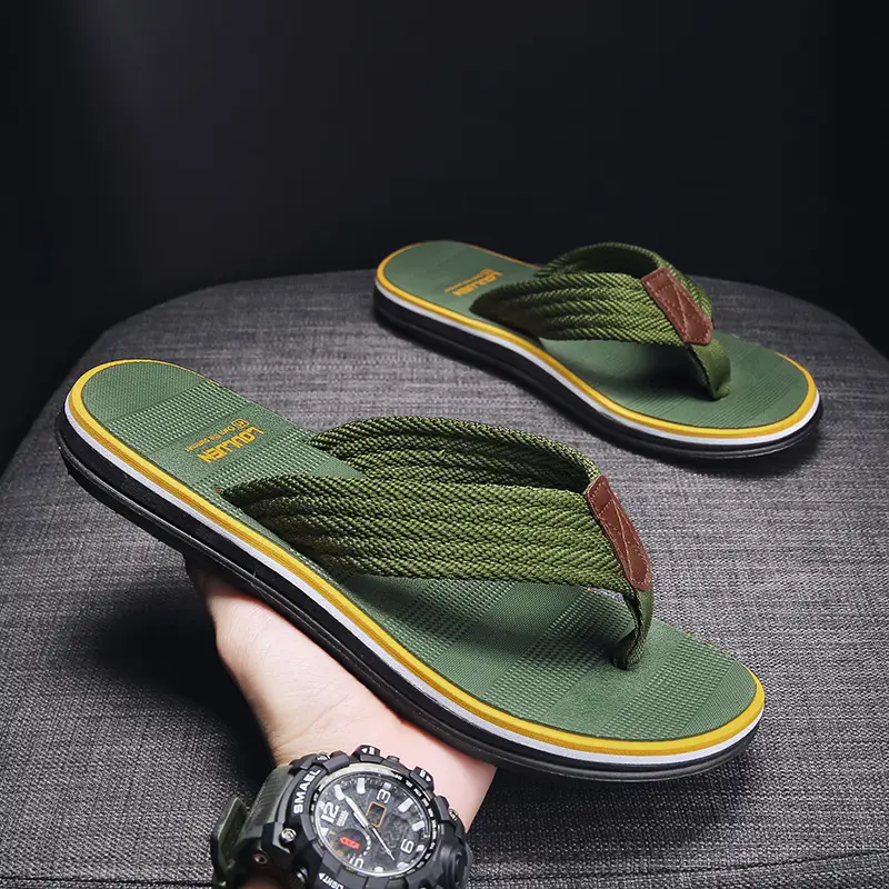 Men's Blue Nylon Flip Flops Summer Casual Slippers