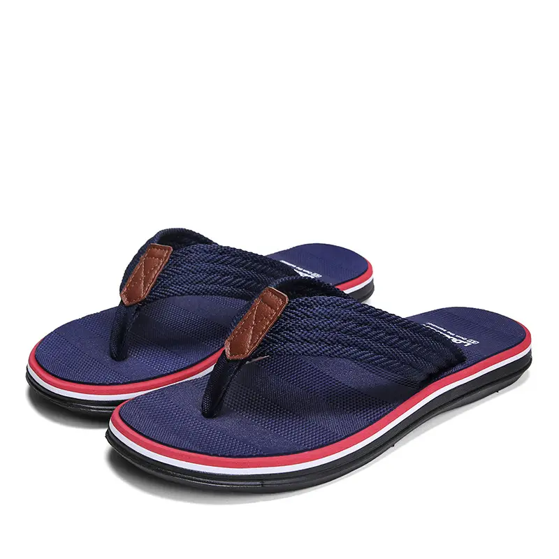 Men's Blue Nylon Flip Flops Summer Casual Slippers