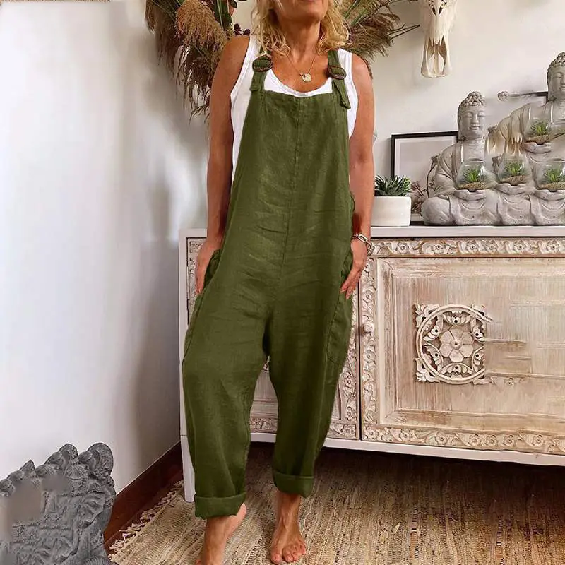 Women Wide Leg Cotton Pajama Set Black Adjustable Buckle