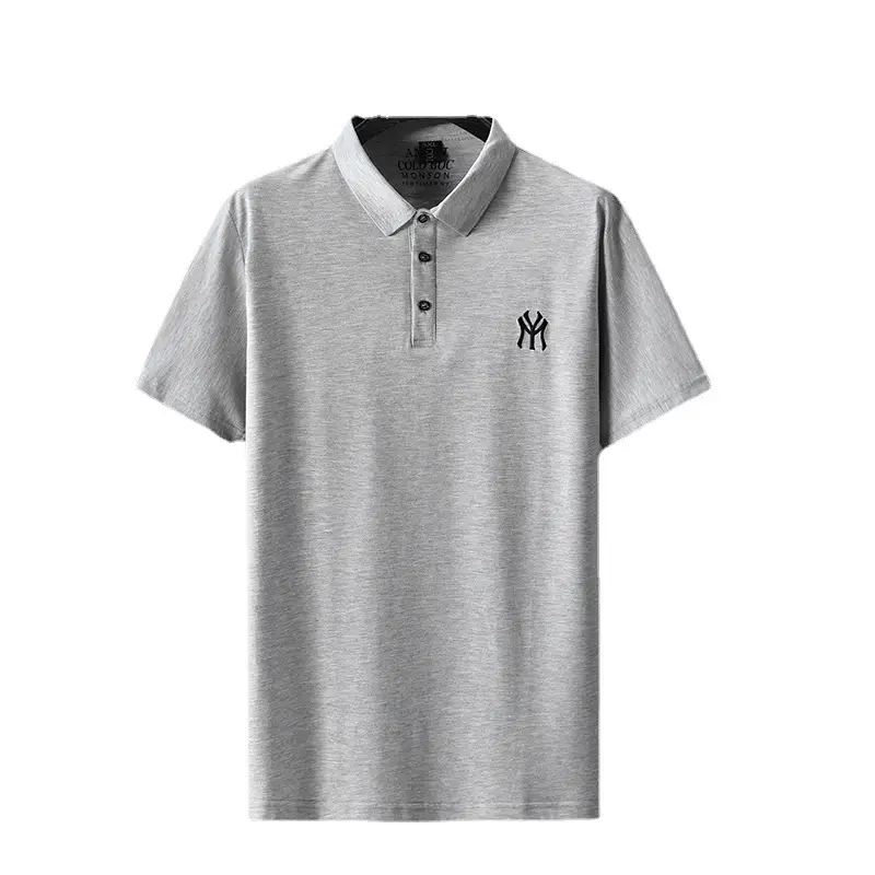 Men Grey Polo Shirt with Logo Large Size