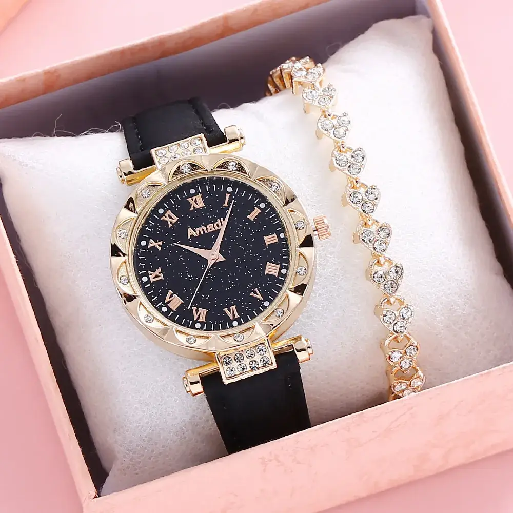 Luminous 3PC Watch Set for Women with Bracelet