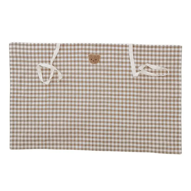 Baby Breastfeeding Towel Gingham Embroidered Covering Towel - Image 9
