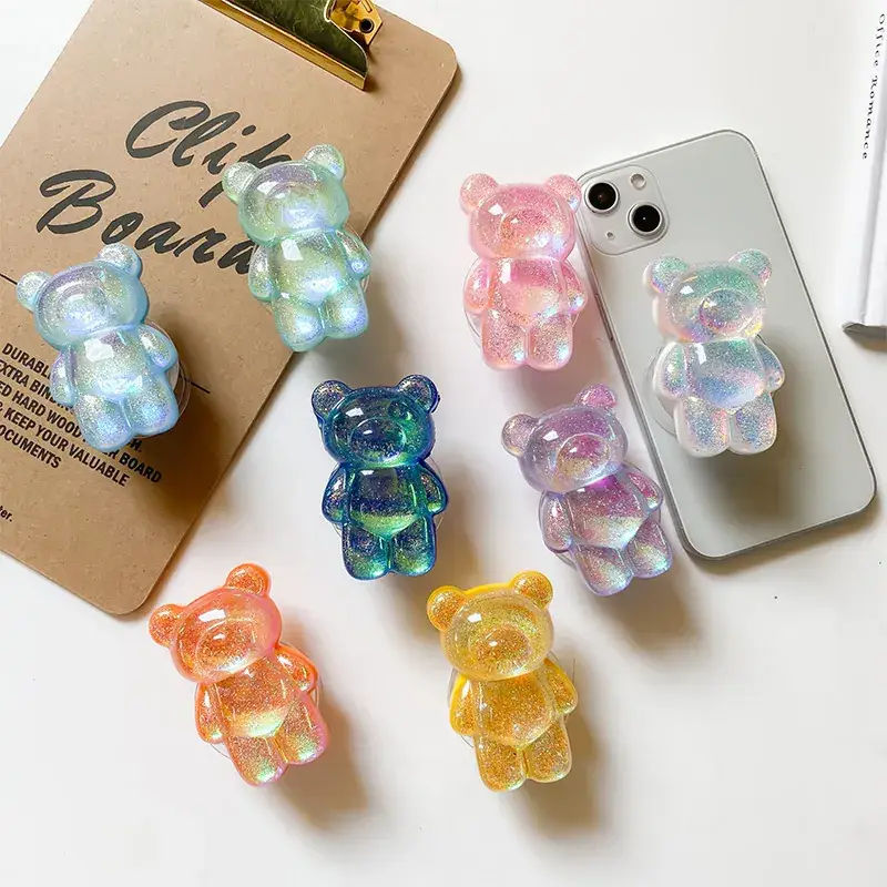 Laser Glitter Bear Phone Case Bracket