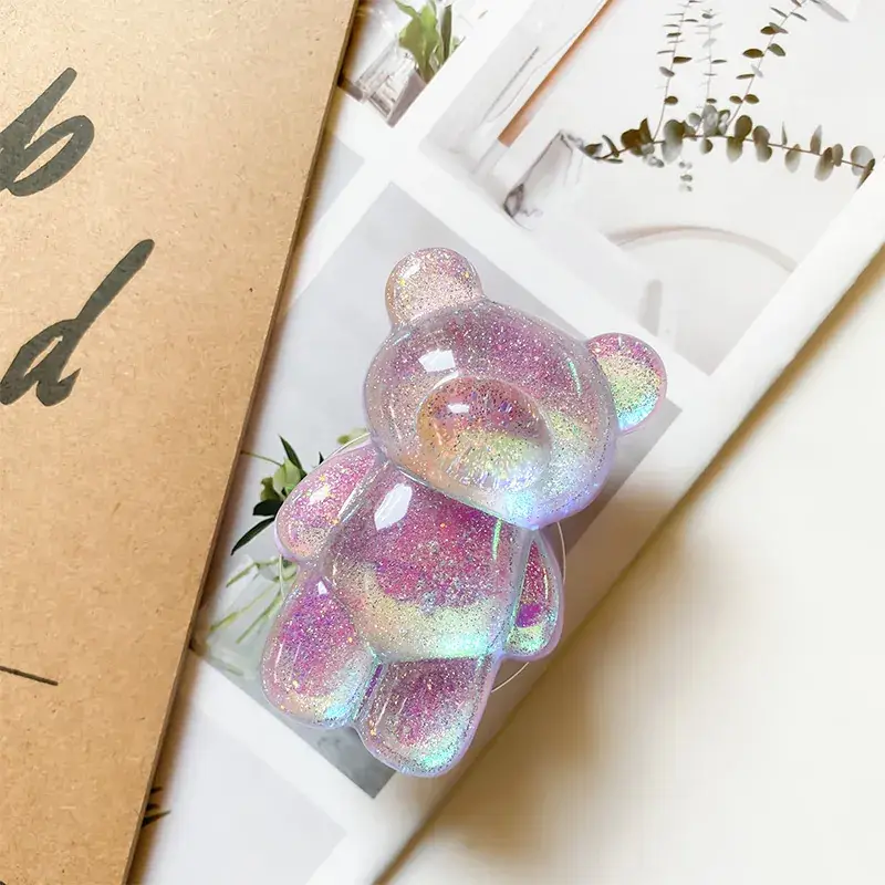 Bear bracket-laser glitter-purple