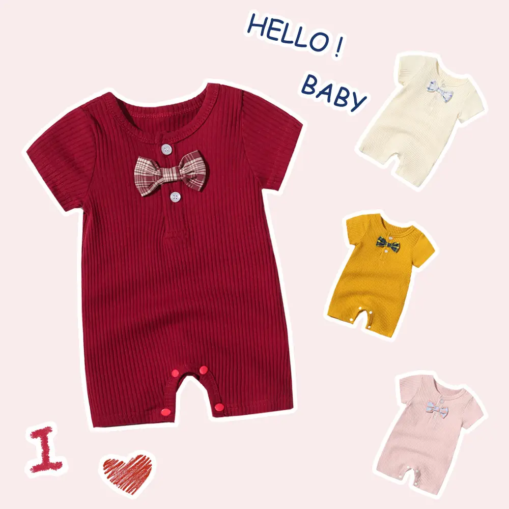Baby Summer Wear Set with Bow & Shorts - Image 7