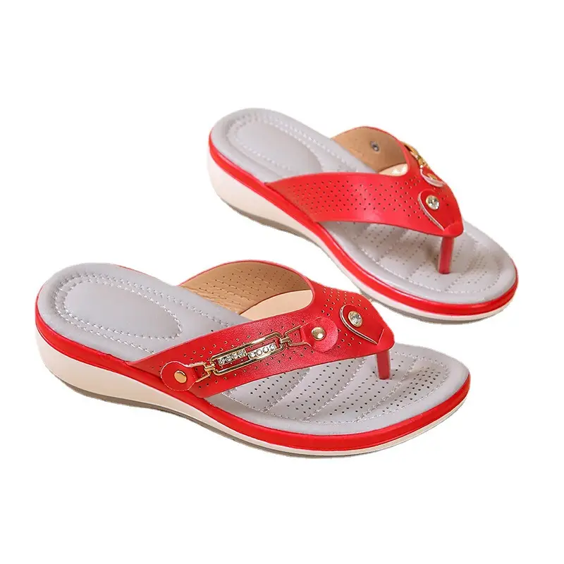 Women's White Rhinestone Wedge Sandals