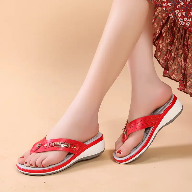 Women's White Rhinestone Wedge Sandals