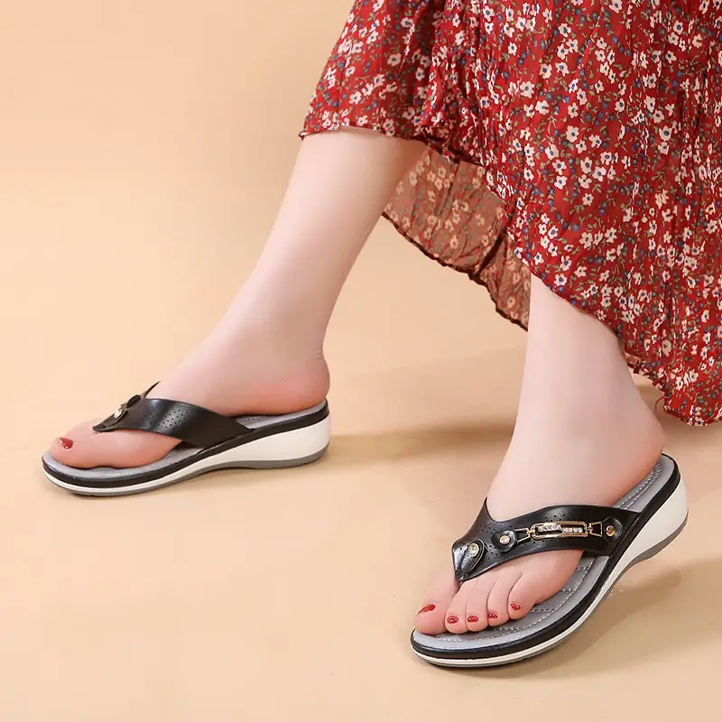 Women's White Rhinestone Wedge Sandals