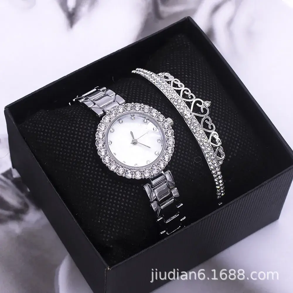 Women's 3PC Bracelet Watch Set with Crystal Band - Image 4