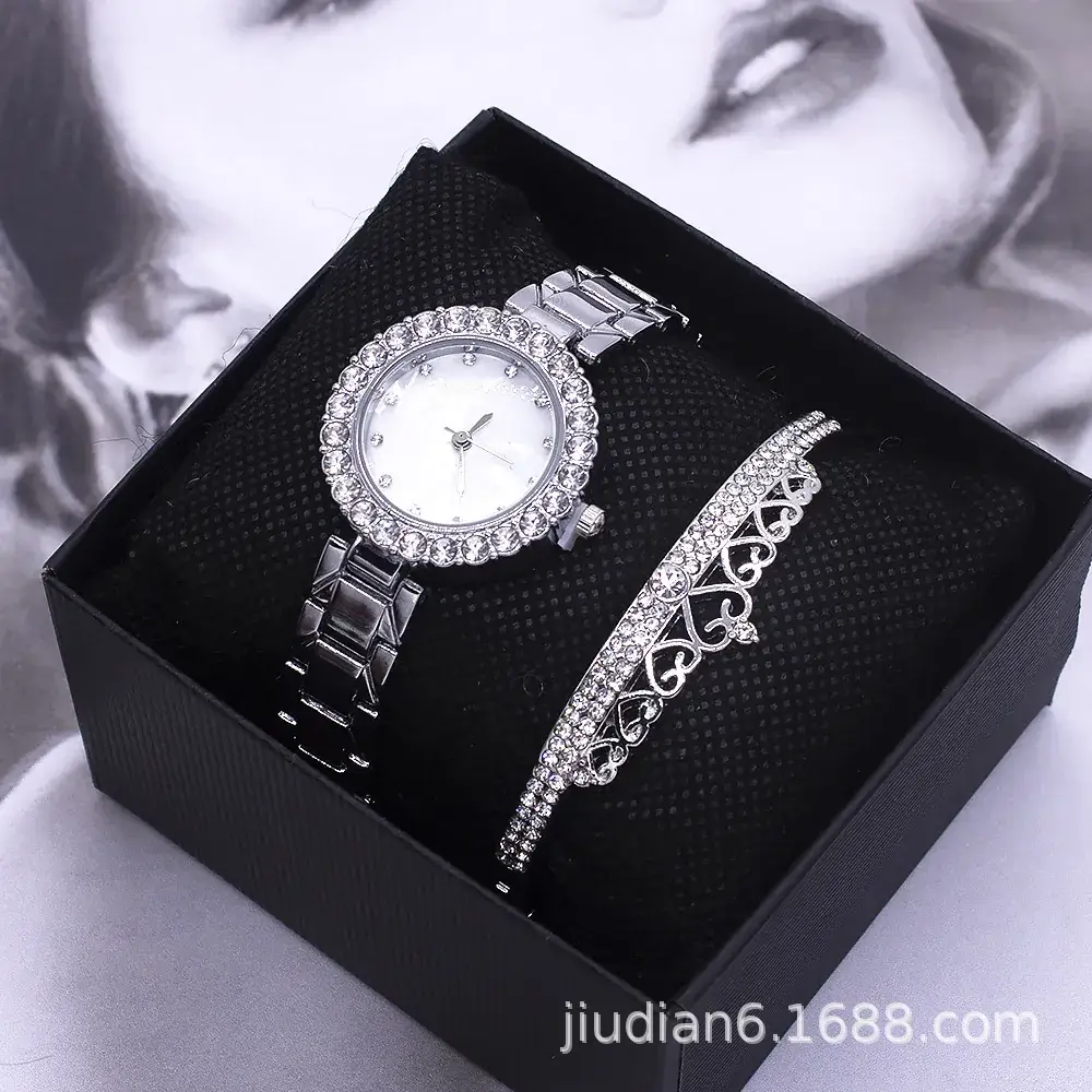 Women's 3PC Bracelet Watch Set with Crystal Band - Image 5