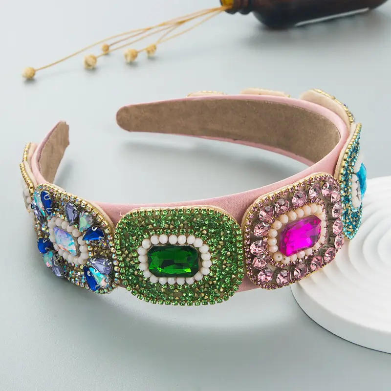Brilliant Crystal Baroque Hair Band Black High-end Small