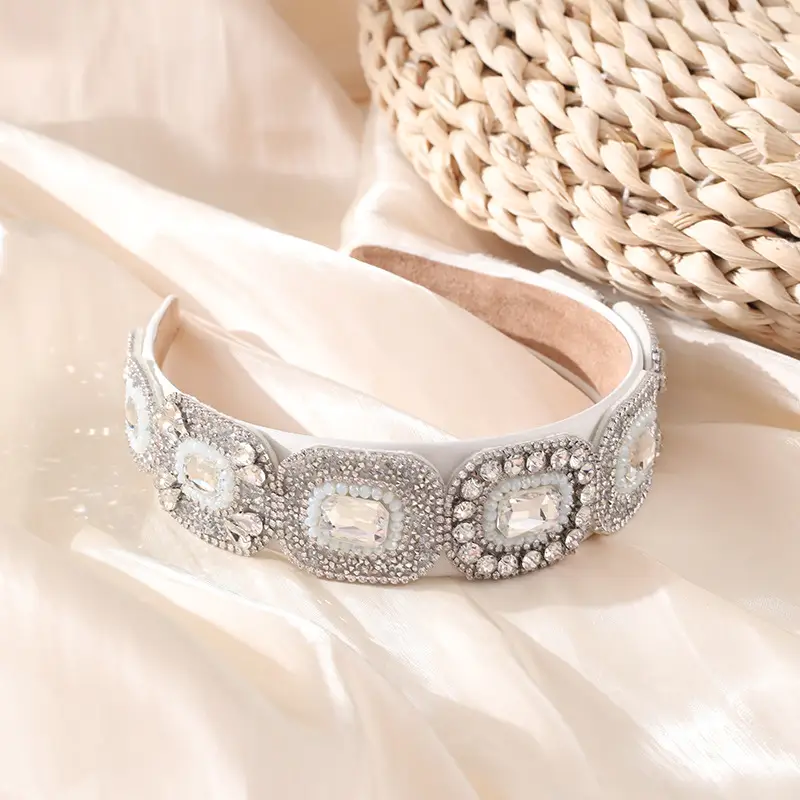 Brilliant Crystal Baroque Hair Band Black High-end Small