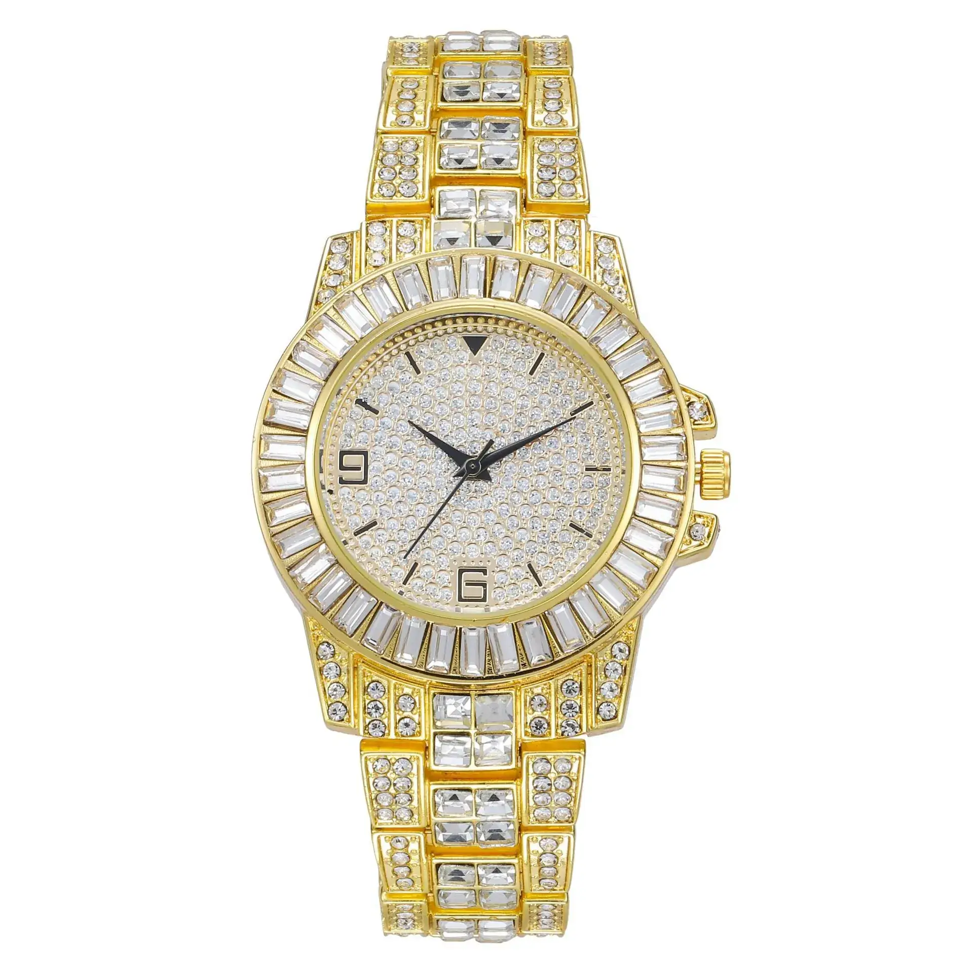Luxury Diamond-Embedded Women's Watch with Alloy Steel Belt - Image 2