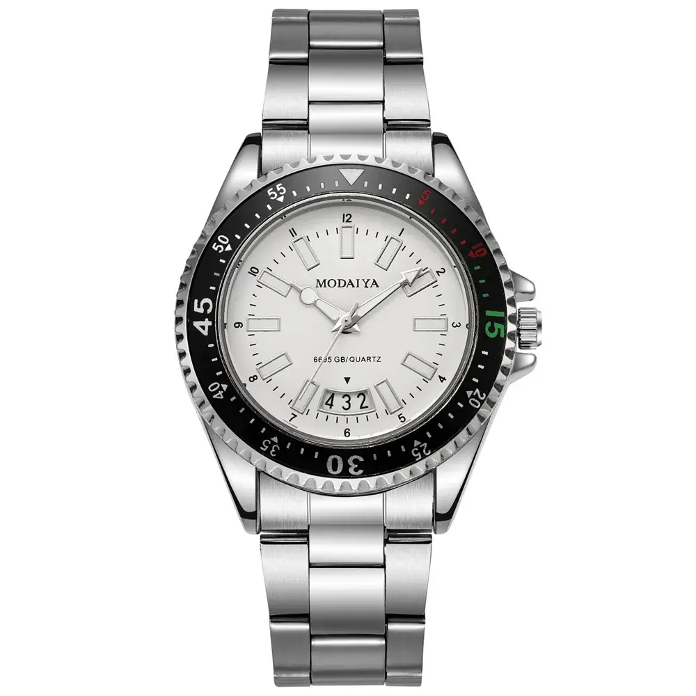 Men's Luminous Quartz Watch with Green Dial - Image 2