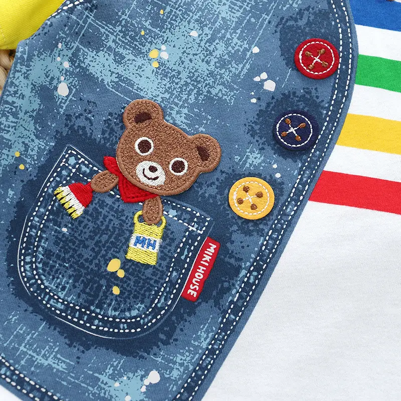 Japanese Style Cartoon Bear T-Shirt for Boys Summer