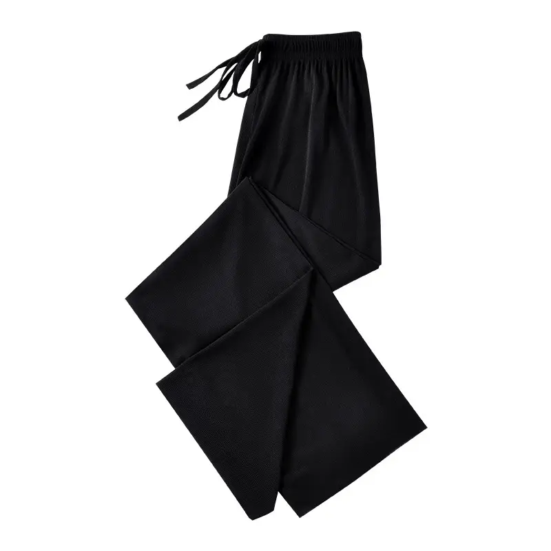 Plus Size Ice Silk Wide Leg Pants Gray - Image 17