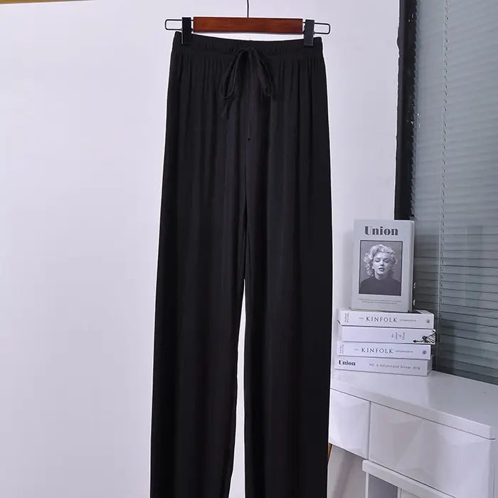 Plus Size Ice Silk Wide Leg Pants Gray - Image 5