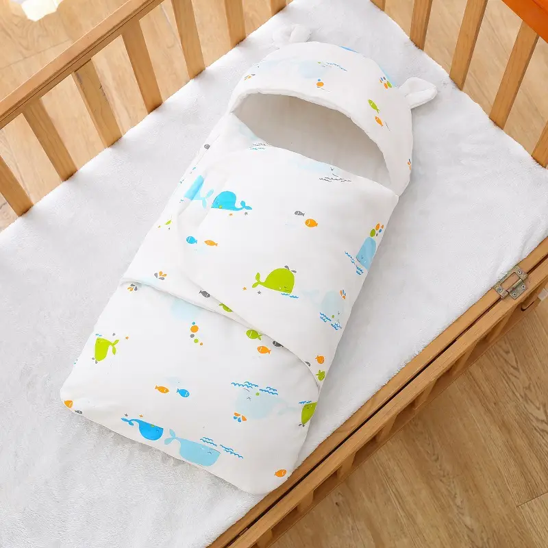 Baby Sleep Bag with Bird Print Cotton Spring Blanket - Image 3