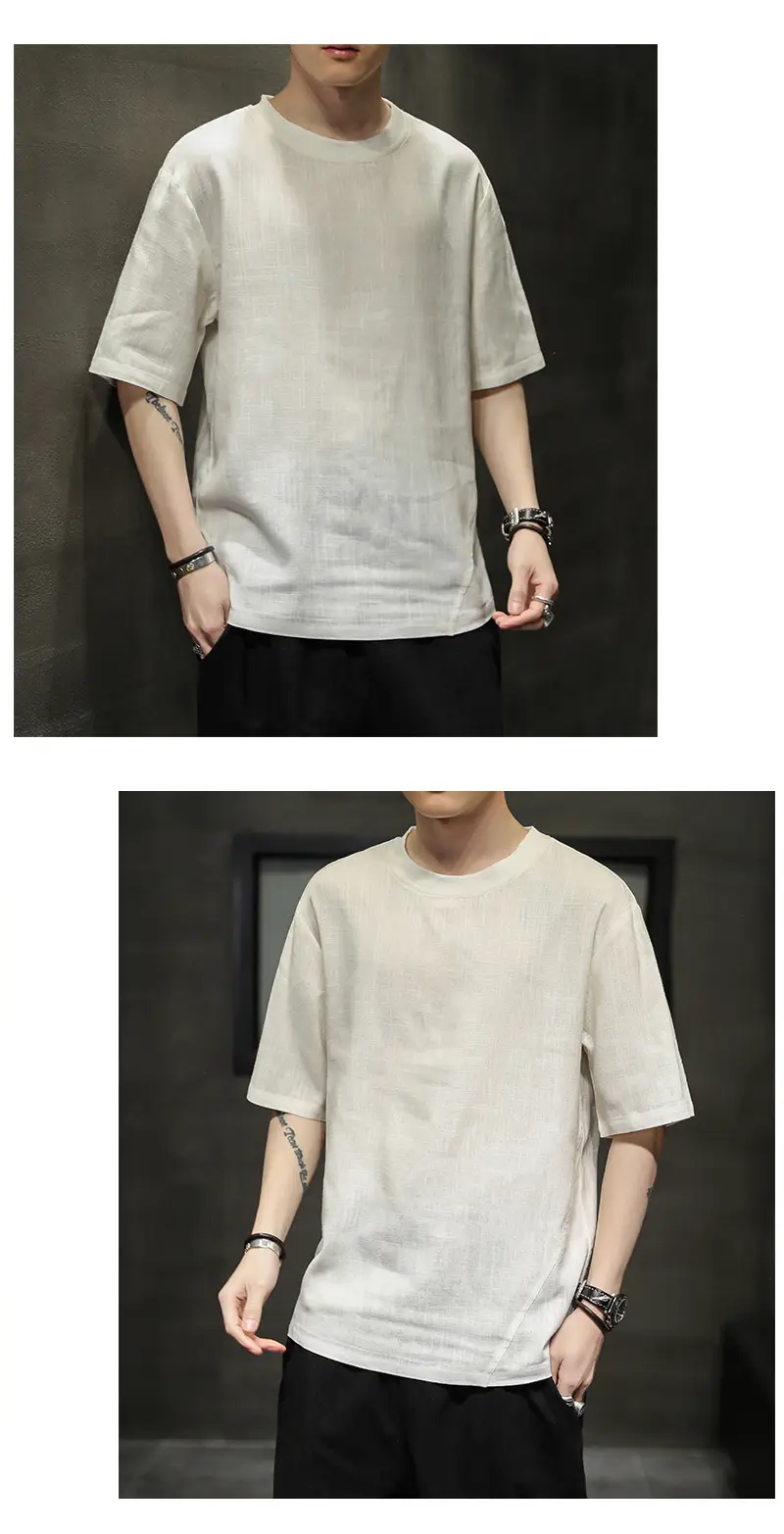 Men Ice Silk Short Sleeve T-Shirt Black Large — feature 10