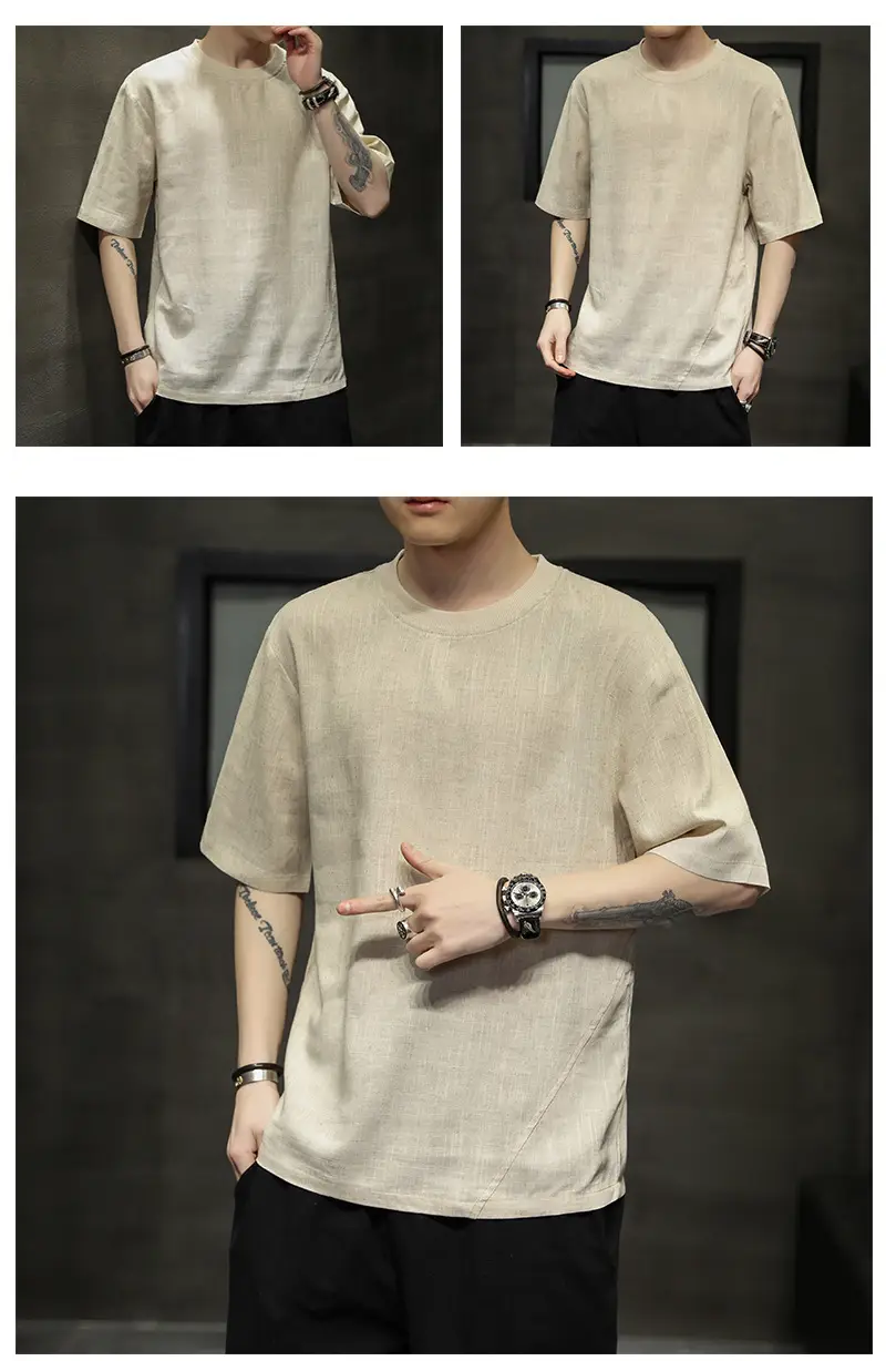 Men Ice Silk Short Sleeve T-Shirt Black Large — feature 5