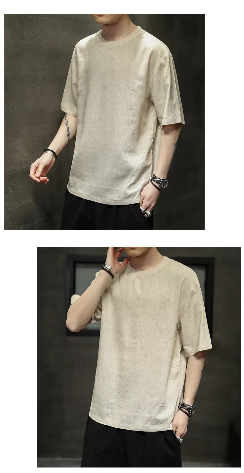 Men Ice Silk Short Sleeve T-Shirt Black Large — feature 6