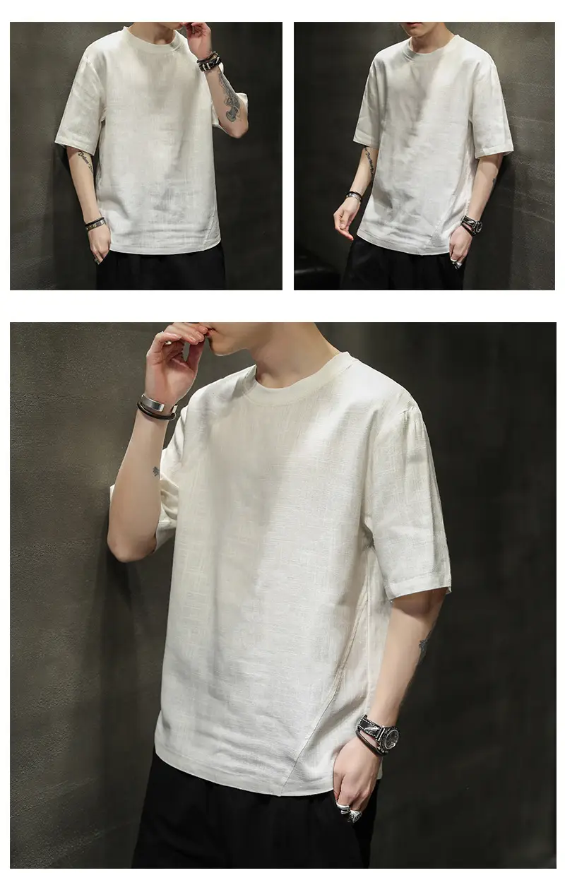 Men Ice Silk Short Sleeve T-Shirt Black Large — feature 9