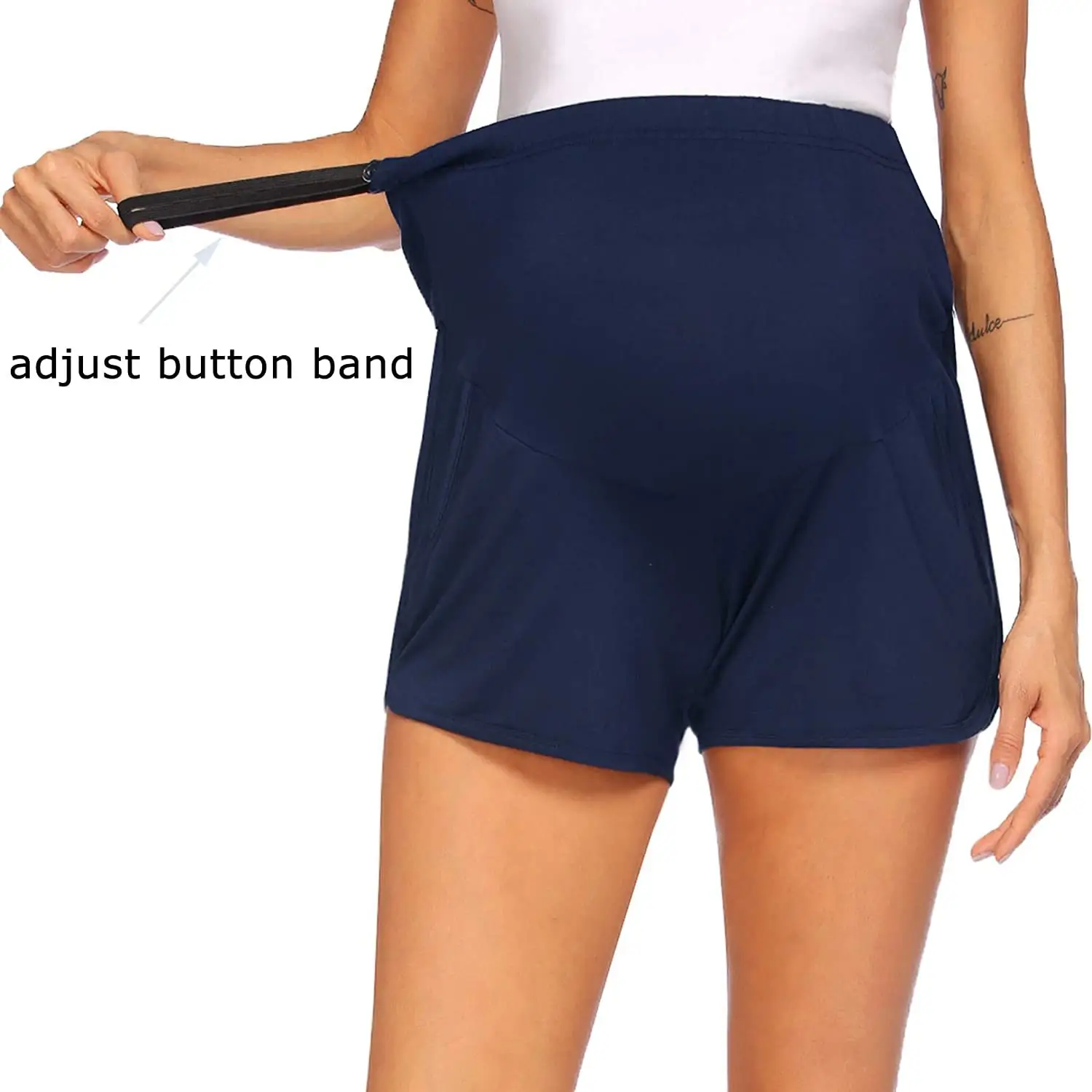 Pregnant Women's Grey Capri Pants Summer Leggings — feature 13
