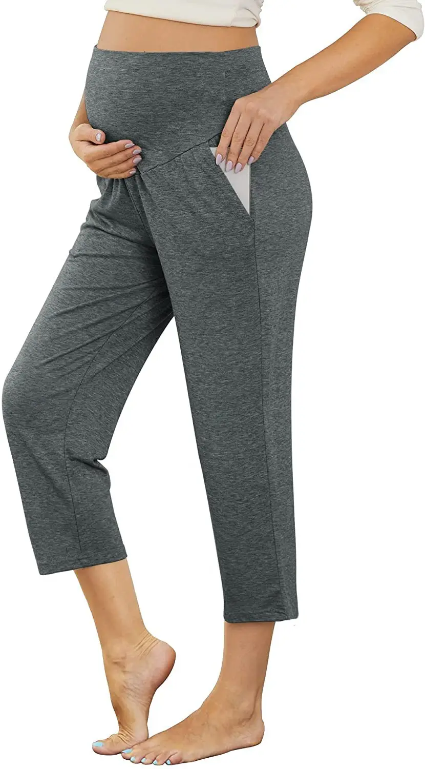 Pregnant Women's Grey Capri Pants Summer Leggings — feature 18