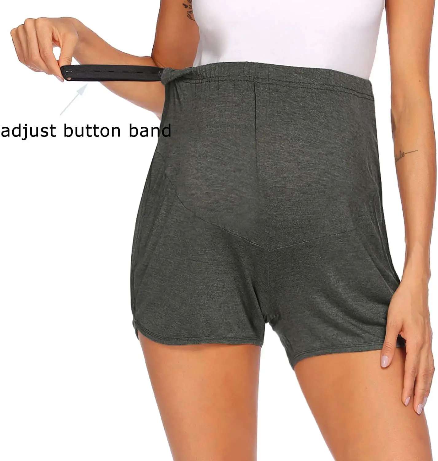 Pregnant Women's Grey Capri Pants Summer Leggings — feature 3