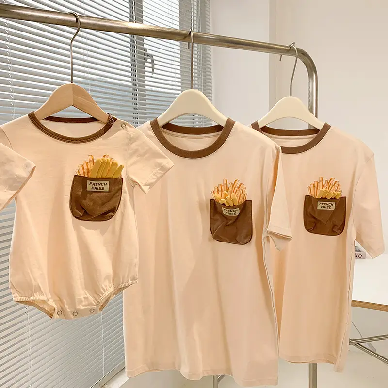 French Fries Pocket T-Shirt for Baby Family 2025
